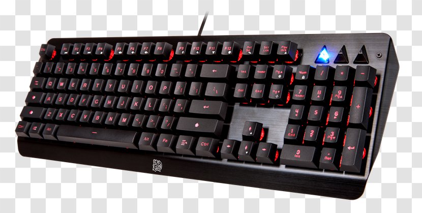 Computer Keyboard Gaming Keypad RGB Color Model USB TT ESports Challenger Edge Backlit Black Thermaltake - Component Transparent PNG