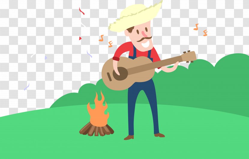 Festa Junina Festival Illustration - Art - Play The Uncle Vector Of Guitar Transparent PNG