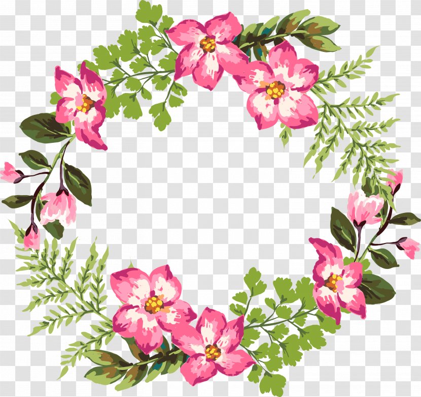 Flower Watercolor Painting Clip Art - Beautiful Colorful Garland Transparent PNG