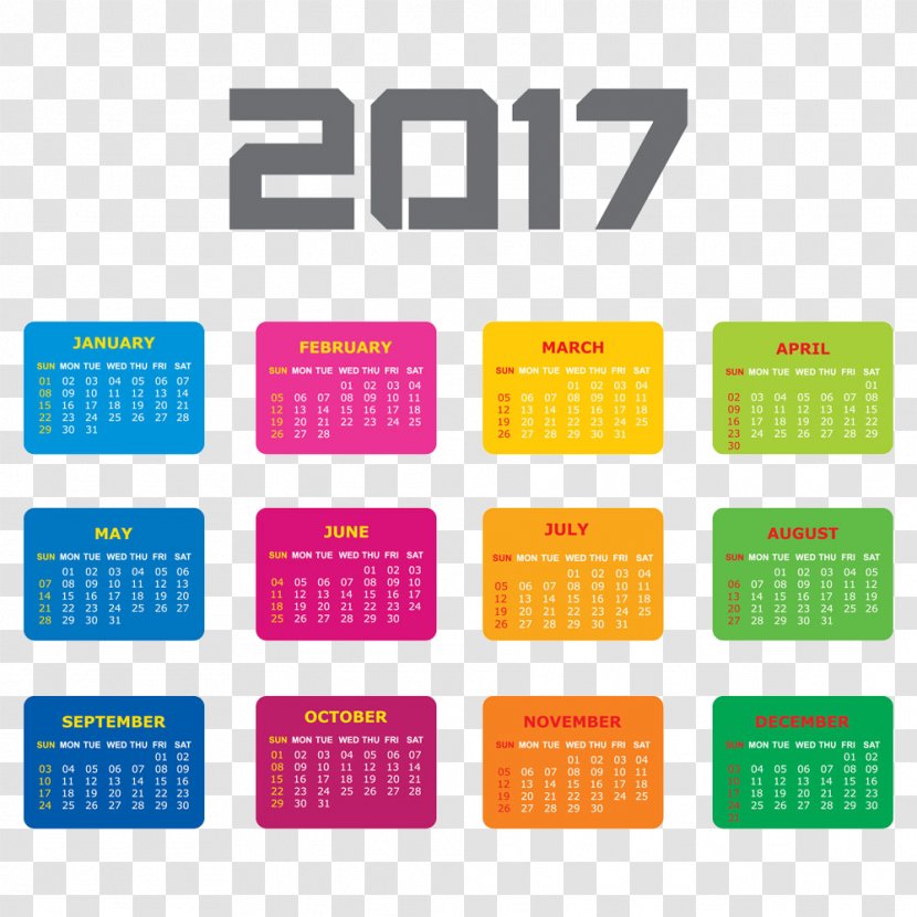 Color Stock Photography - Office Supplies - 2017 Calendar Transparent PNG