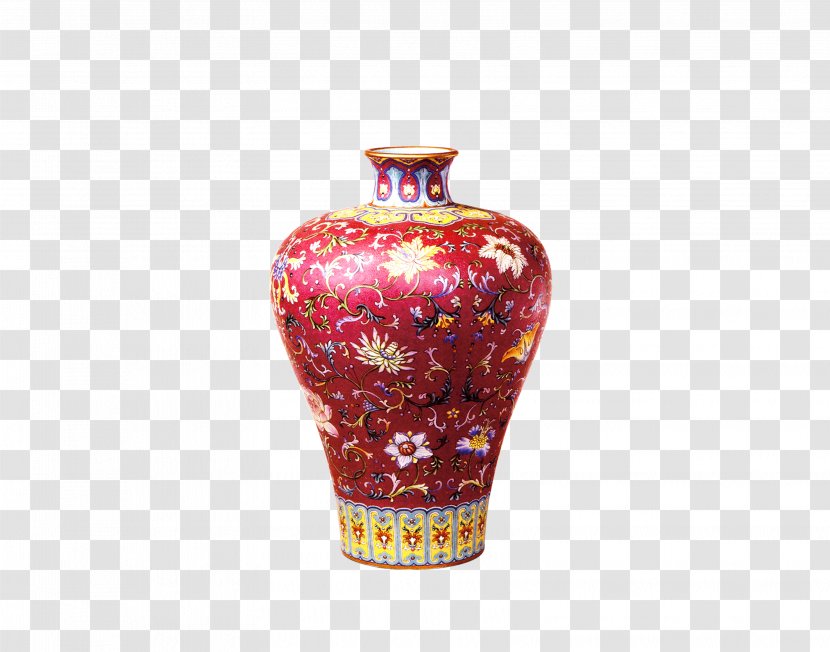 Vase Ceramic Porcelain Abstract Art - Red Transparent PNG