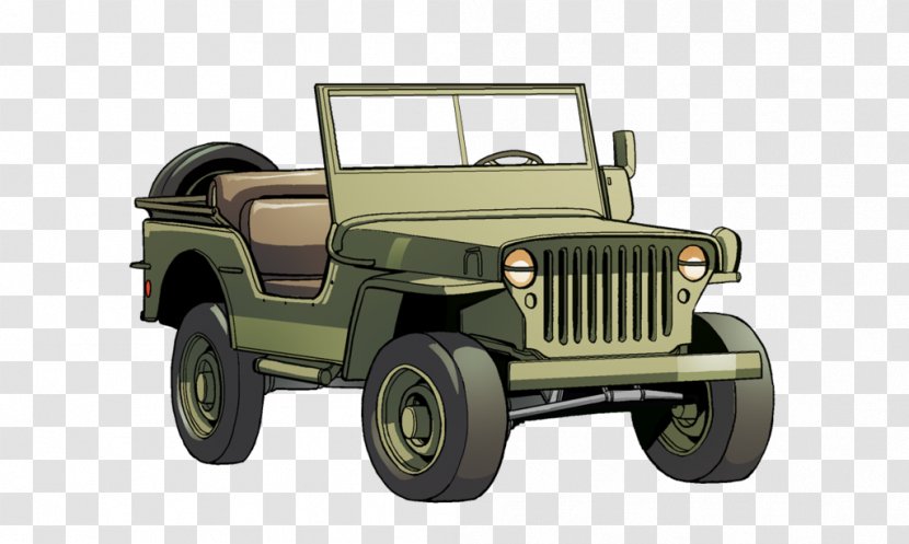 Willys Jeep Truck Car MB Sport Utility Vehicle - Motor - Green Cartoons Transparent PNG