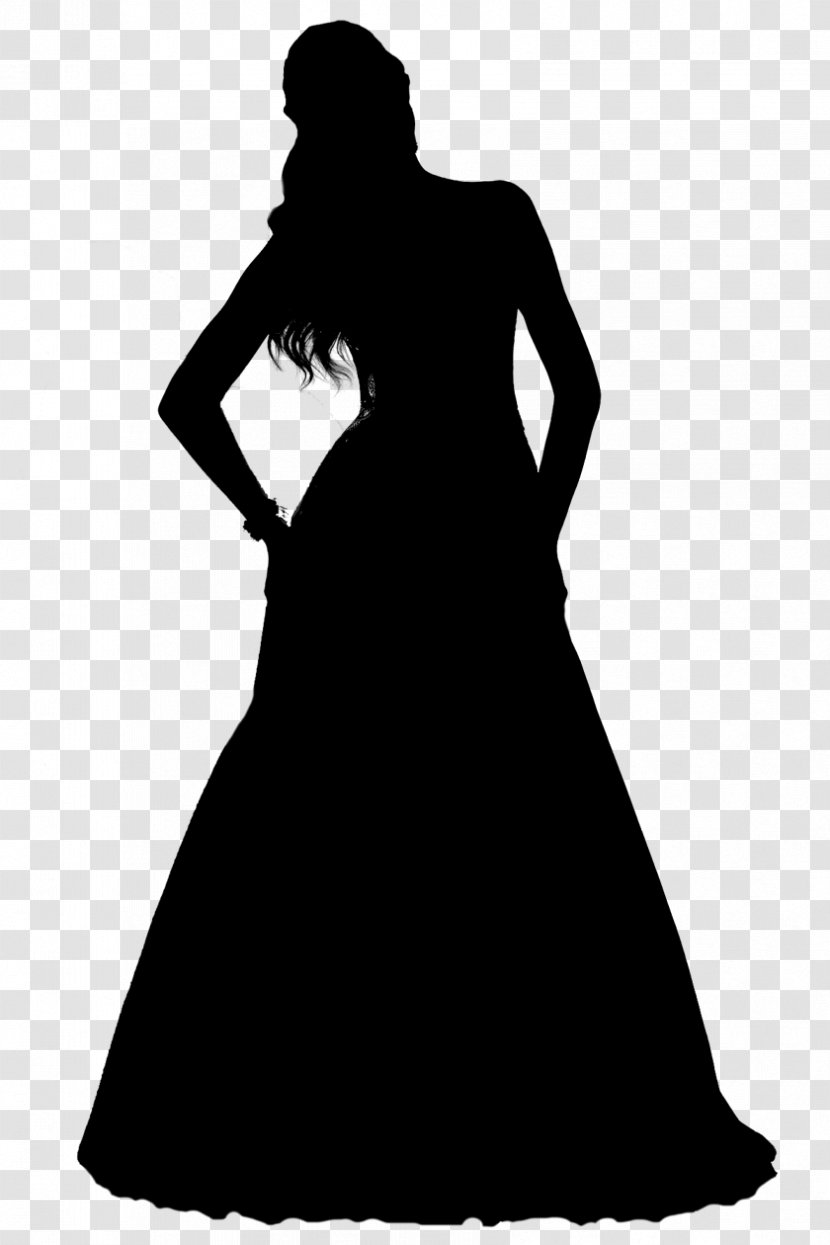 Gown Shoulder Sleeve Silhouette Black M - Formal Wear Transparent PNG