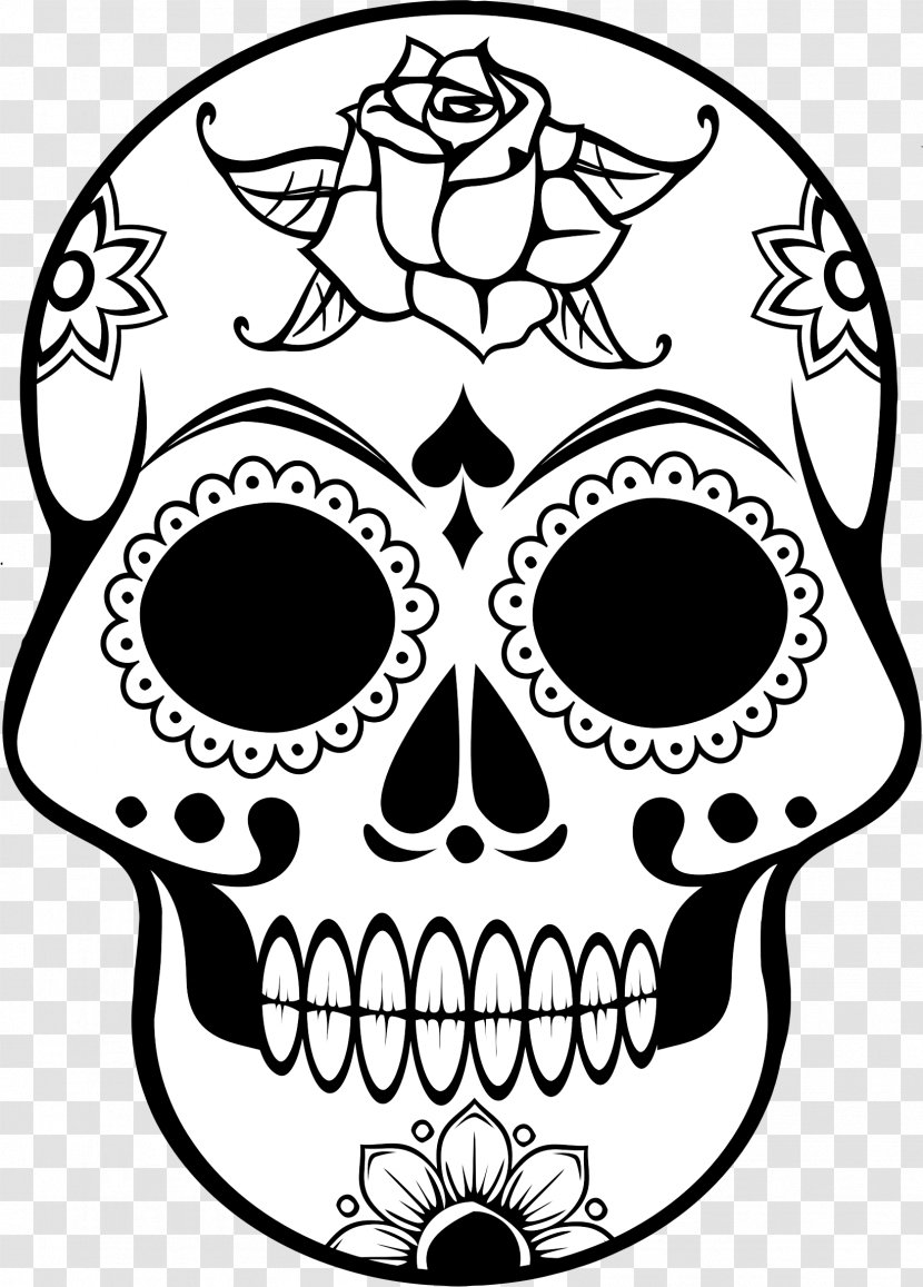 Calavera Day Of The Dead Skull Coloring Book Mandala - And Crossbones Transparent PNG