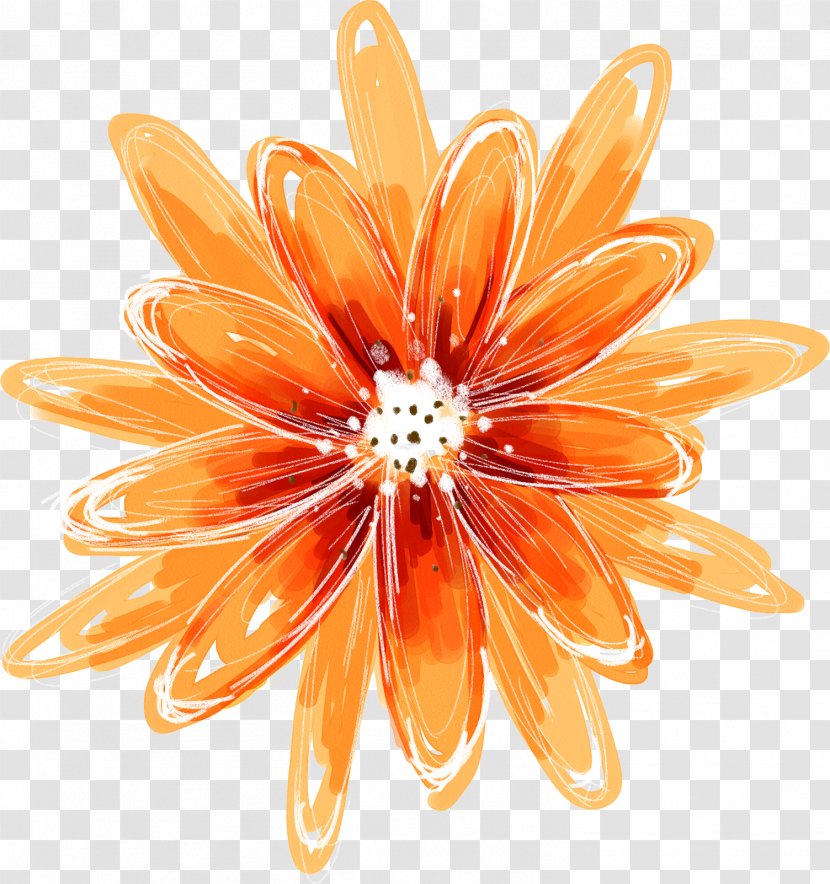 Orange Oil Painting - Gerbera - Flower Transparent PNG