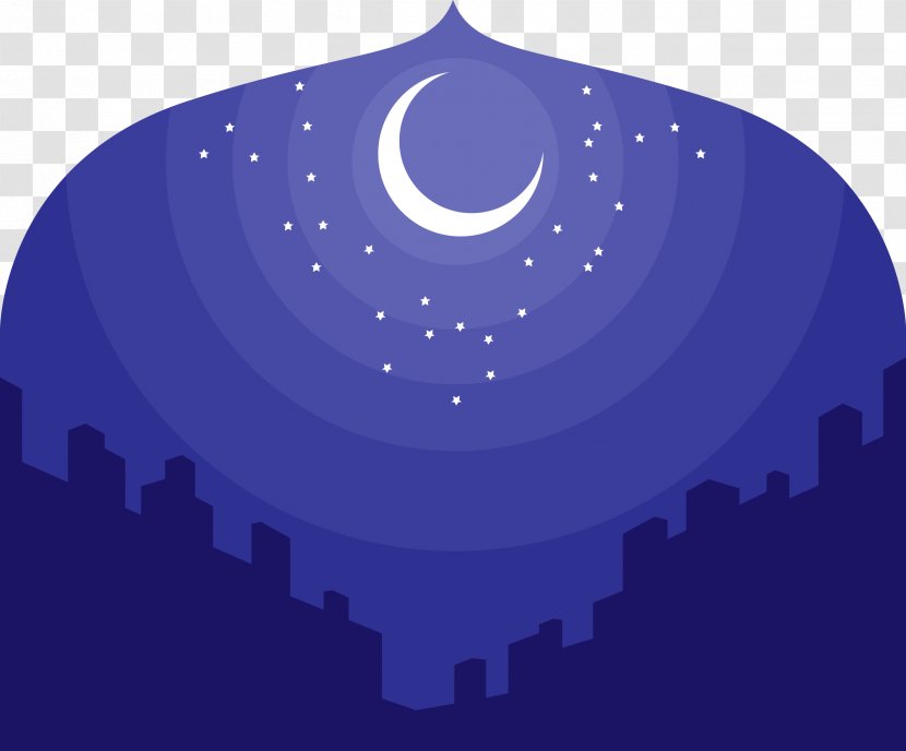 Muslim Euclidean Vector Icon - Silhouette - Hand Painted Night Muslims Decorative Transparent PNG