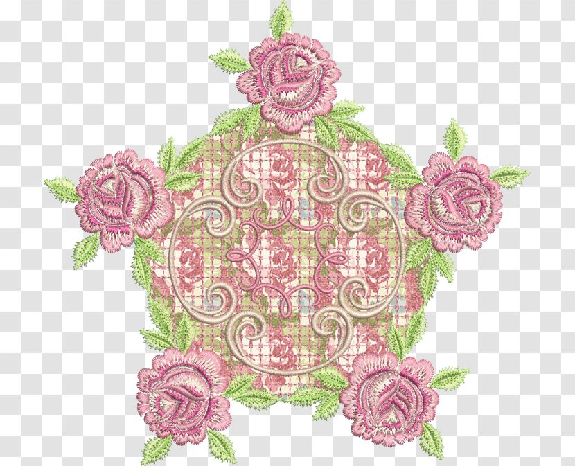 Garden Roses Floral Design Embroidery - Heart - Rose Transparent PNG
