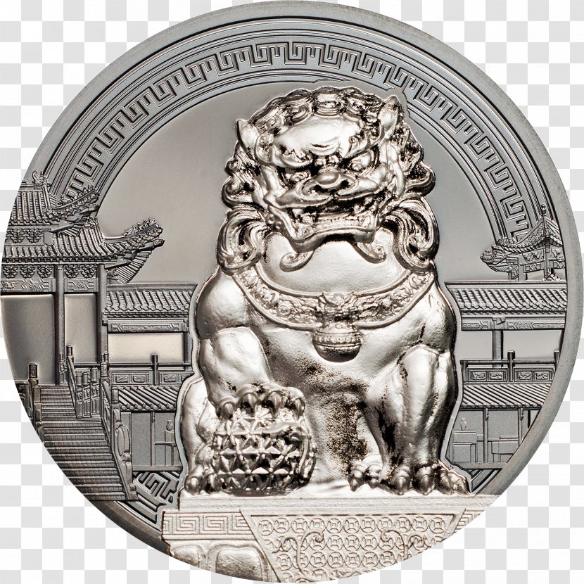 Chinese Guardian Lions Silver Coin - January - Lion Transparent PNG
