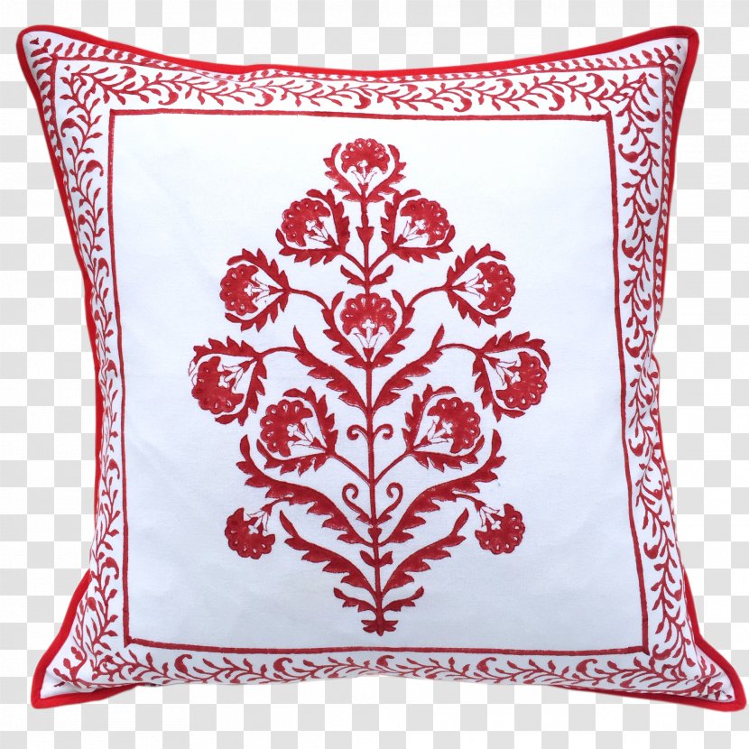 Throw Pillows Embroidery Cushion Textile - Hand Block Printing Method Transparent PNG