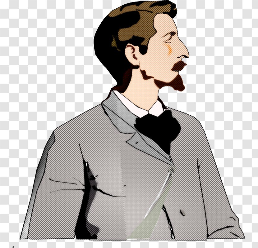 Cartoon Male Gentleman Neck Sleeve - Formal Wear - Gesture Transparent PNG