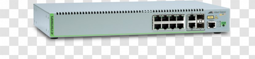 Power Over Ethernet Network Switch Allied Telesis AT FS970M/8PS-E - Computer Component - 8 PortsManagedEuropeOthers Transparent PNG