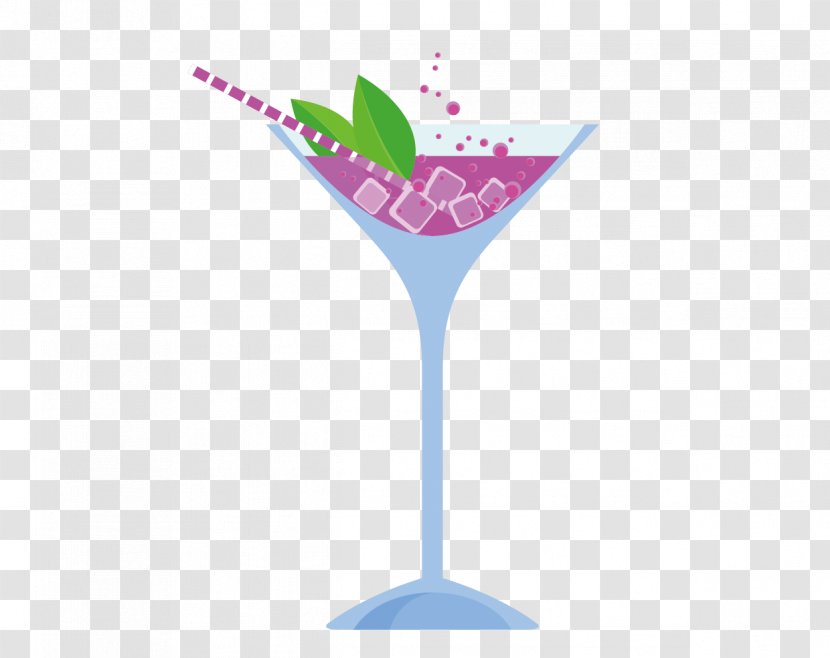 Cocktail Martini Wine Glass - Flat Vector Material Transparent PNG