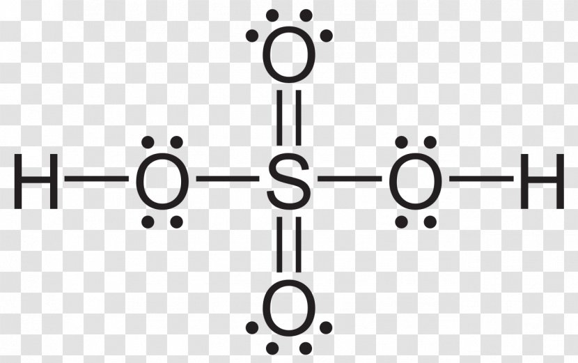 Sulfuric Acid Structural Formula Molecule Lewis Structure - Tree - Sulfurous Transparent PNG