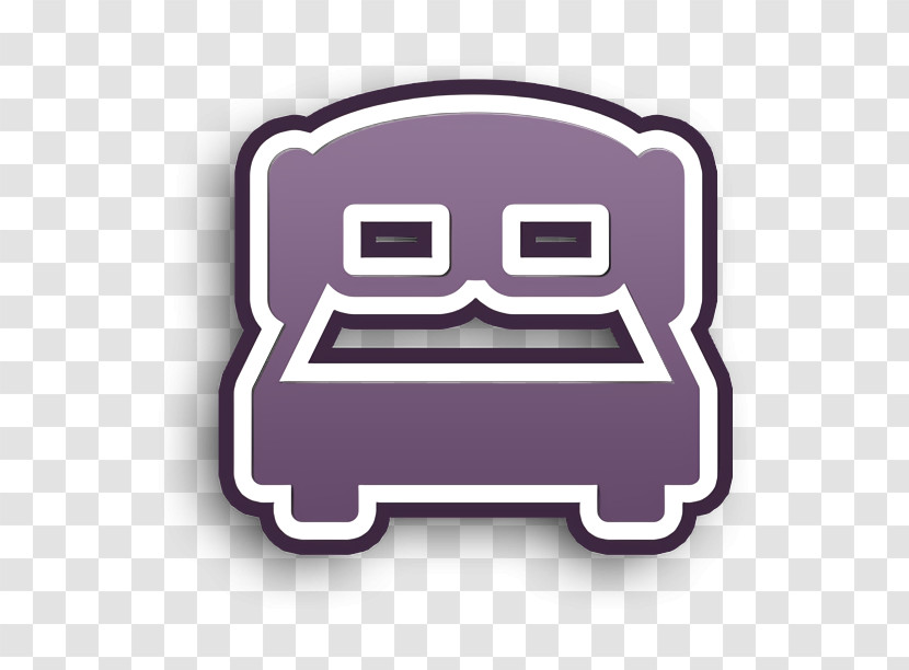 Icon Bed Icon King Size Bed With Two Pillows Icon Transparent PNG