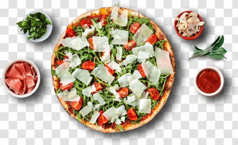 Pizza Vegetarian Cuisine Food Salad Garnish - Vegetarianism Transparent PNG