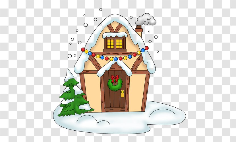 Gingerbread House Santa Claus Christmas Tree Ornament - Decoration - Drawing Transparent PNG