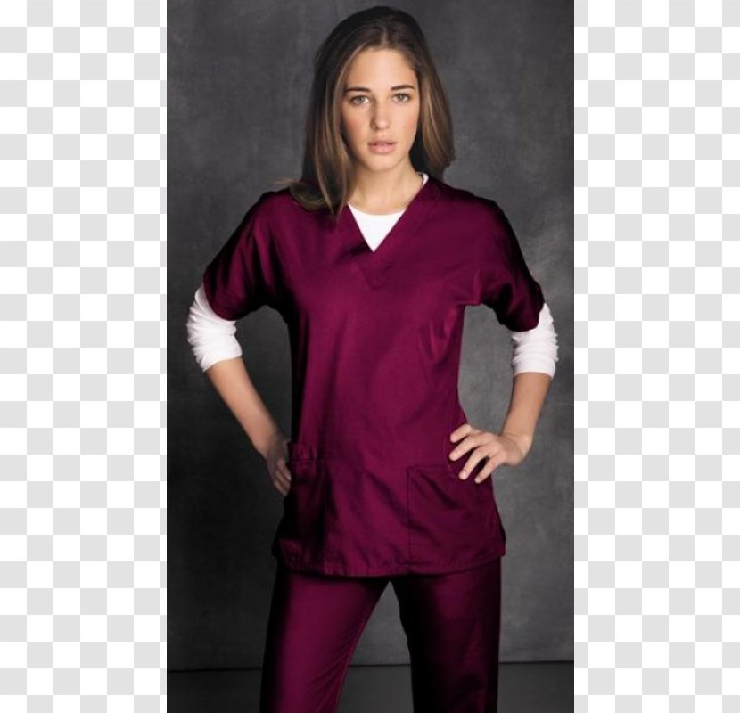 Clothing T-shirt Scrubs Health Care Nurse Uniform - Cherokee Inc - Eggplant Transparent PNG