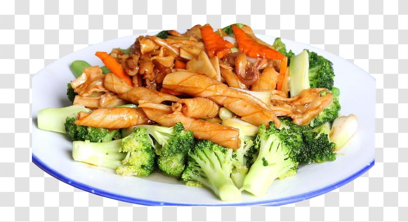 Twice Cooked Pork Squid As Food American Chinese Cuisine - Broccoli Transparent PNG