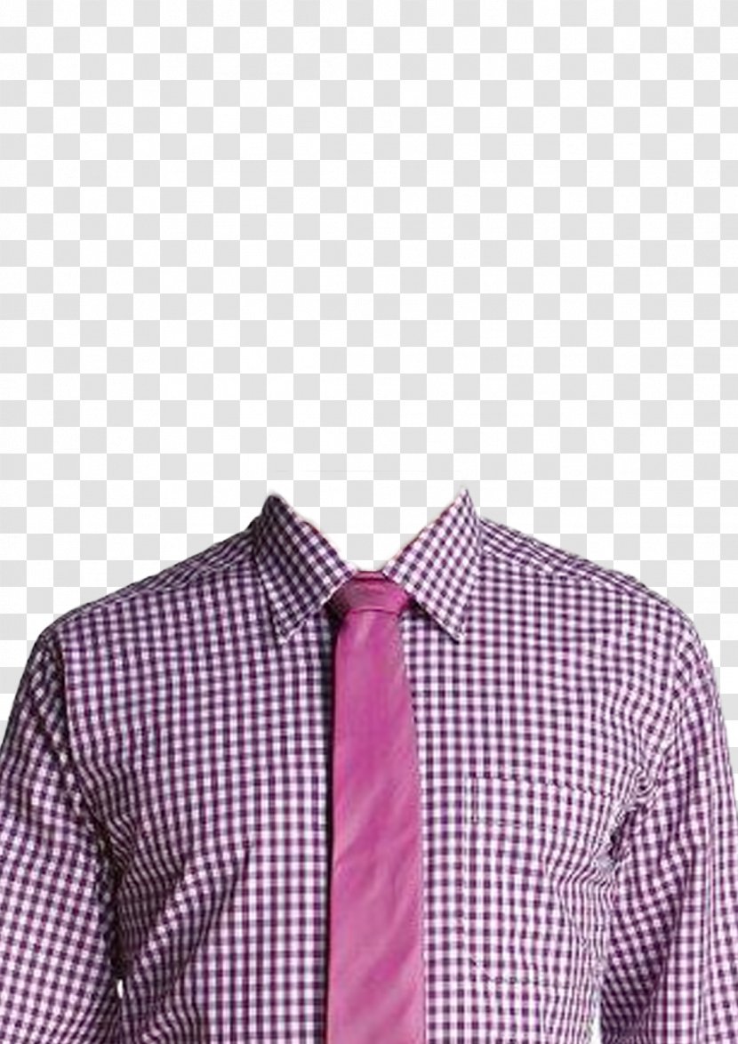 Dress Shirt Tartan Collar Full Plaid Transparent PNG