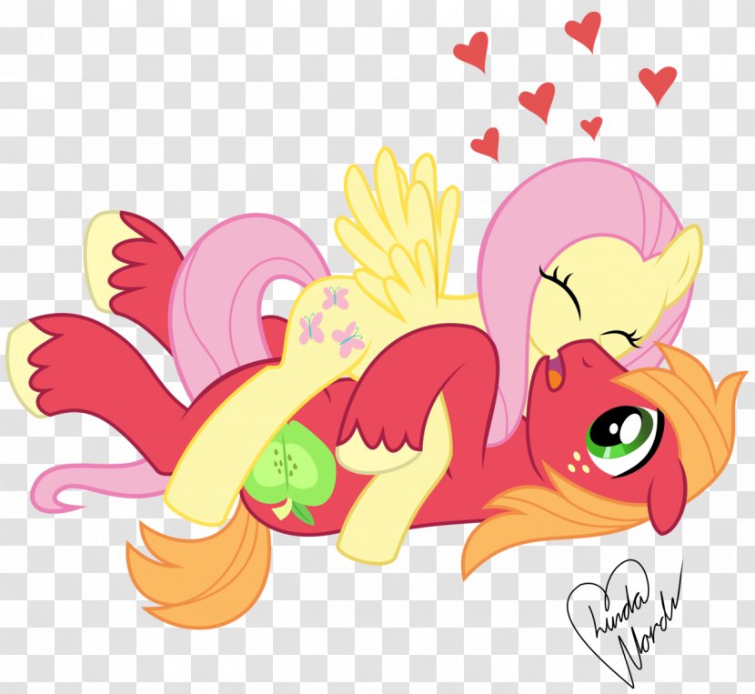 Fluttershy Big McIntosh Applejack Pony Apple Bloom - Cartoon - Vector Kisses Transparent PNG