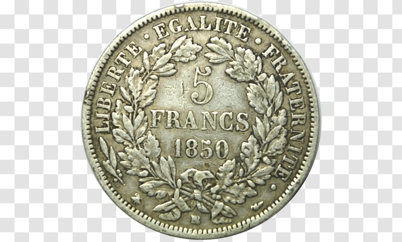 Dollar Coin Silver Francia ötfrankos érme - Pound Transparent PNG
