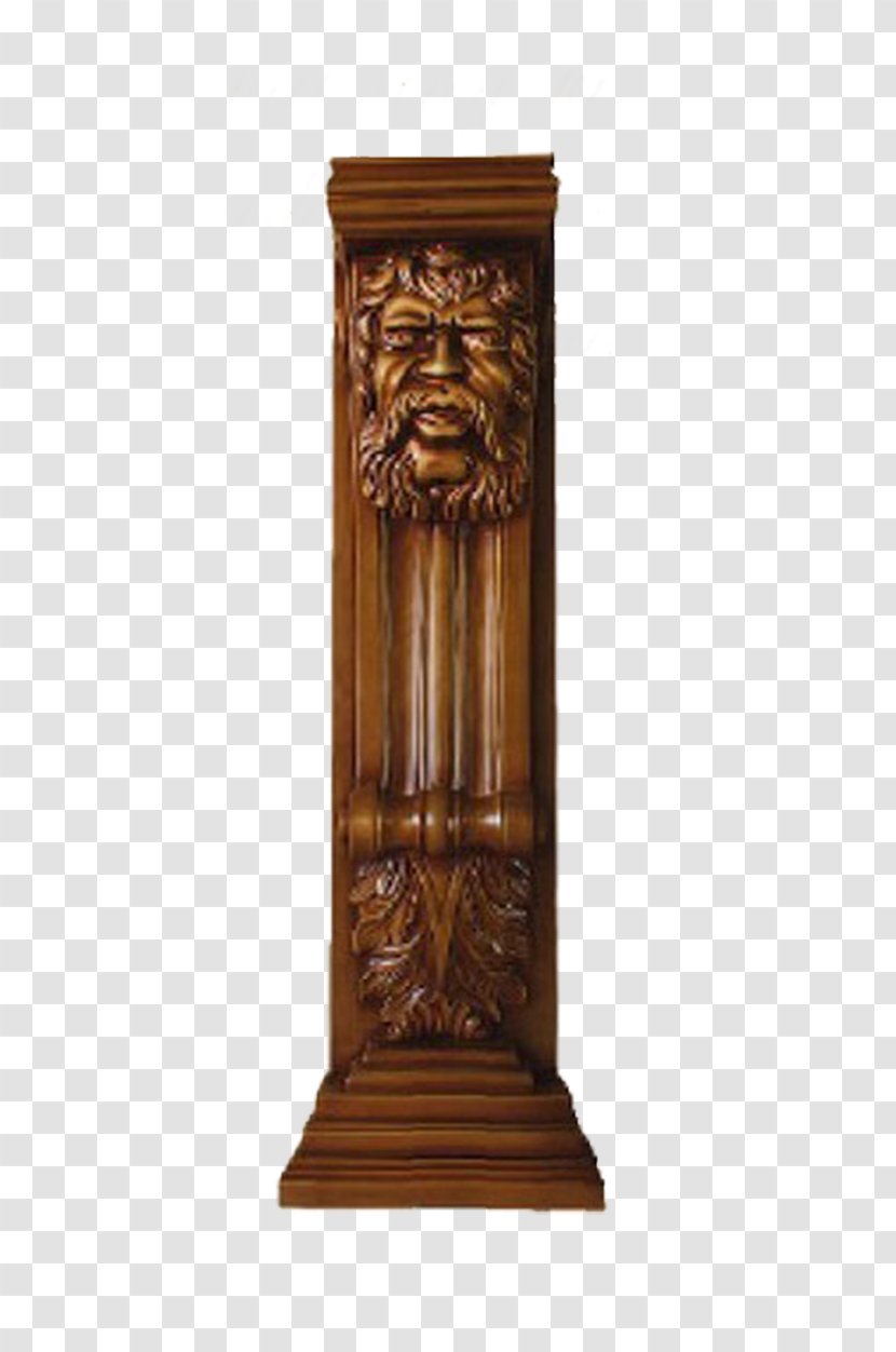 Column Gratis - Furniture - Head Carved Wood Columns Transparent PNG