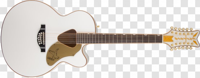 Twelve-string Guitar Gretsch White Falcon Acoustic-electric - Silhouette - Acoustic Transparent PNG