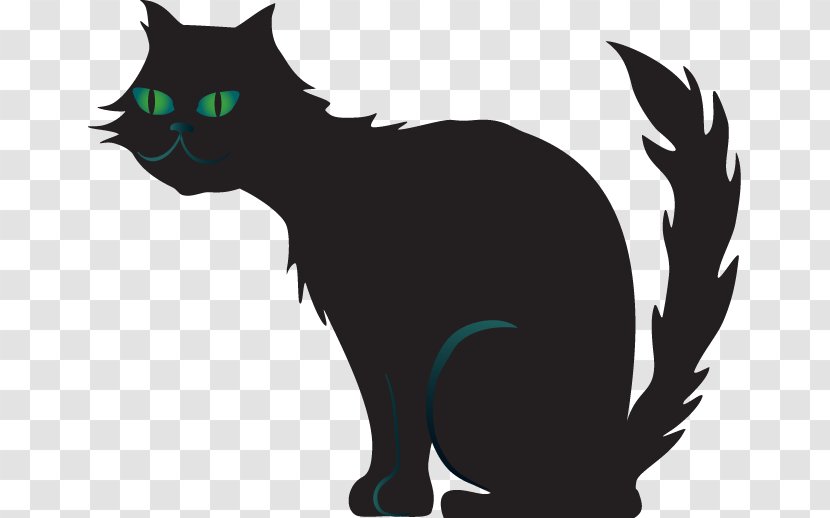 Black Cat Kitten Domestic Short-haired Whiskers Transparent PNG
