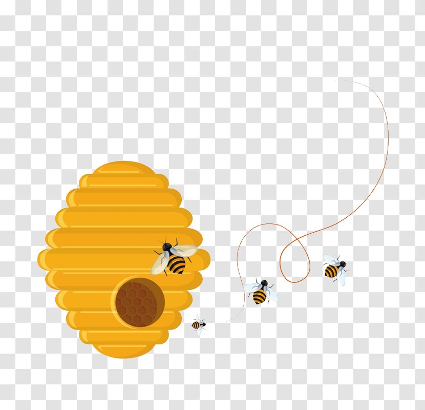 Bee Organic Food Honeycomb - Yellow Transparent PNG