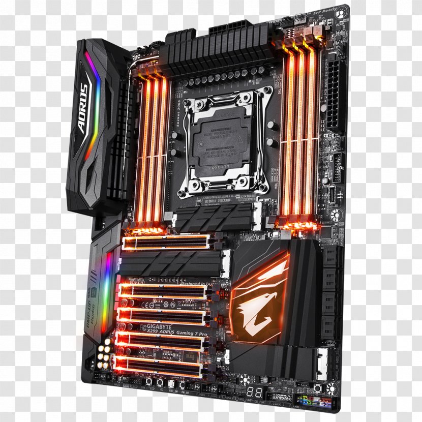 TOP Gaming Motherboard X299 AORUS 9 Intel LGA 2066 List Of Core I9 Microprocessors - Scalable Link Interface Transparent PNG
