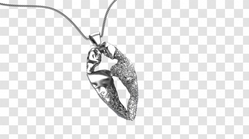 Locket Necklace Body Jewellery Silver - Pendant - Model Transparent PNG