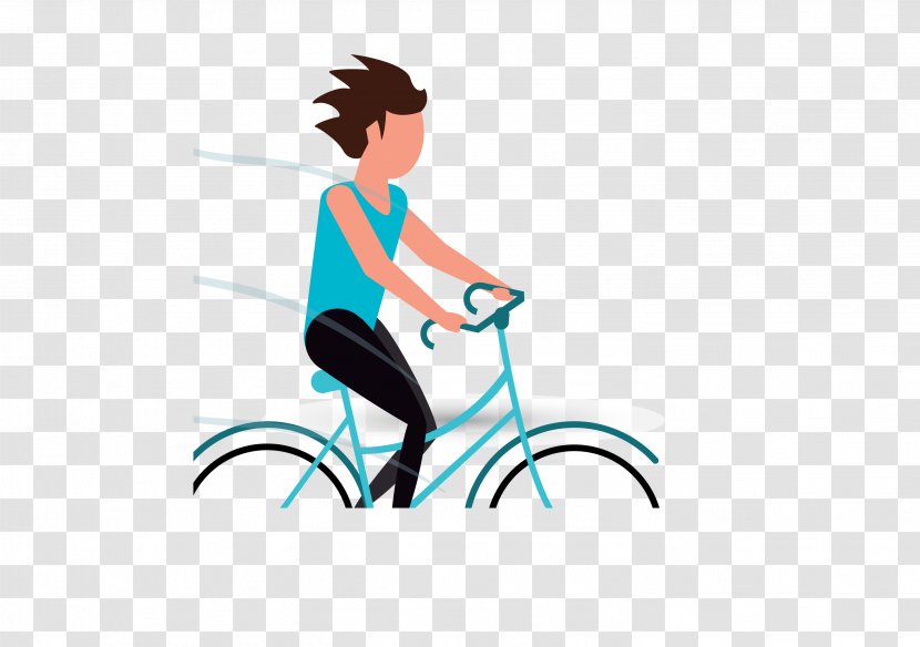 Bicycle Vecteur Clip Art - Sports Equipment - Vector Color Cycling Boy Expressionless Transparent PNG