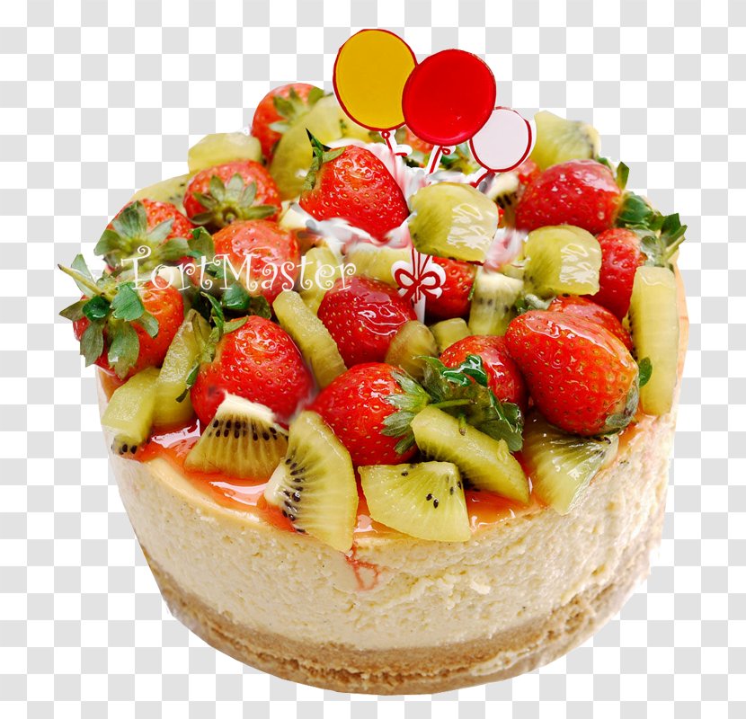 Cheesecake Torte Fruitcake Strawberry Birthday Cake - Kue Transparent PNG