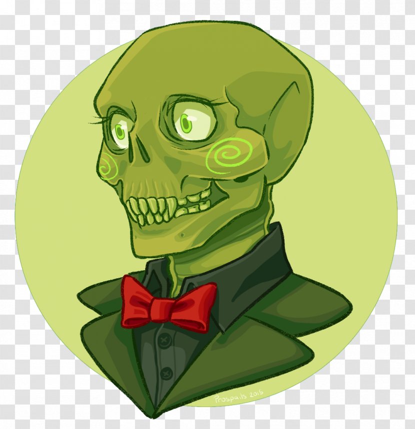 Cartoon Green Leaf Skull Transparent PNG