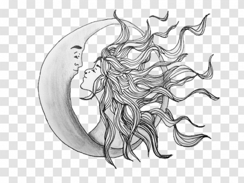 Drawing Art Moon Sketch Transparent PNG