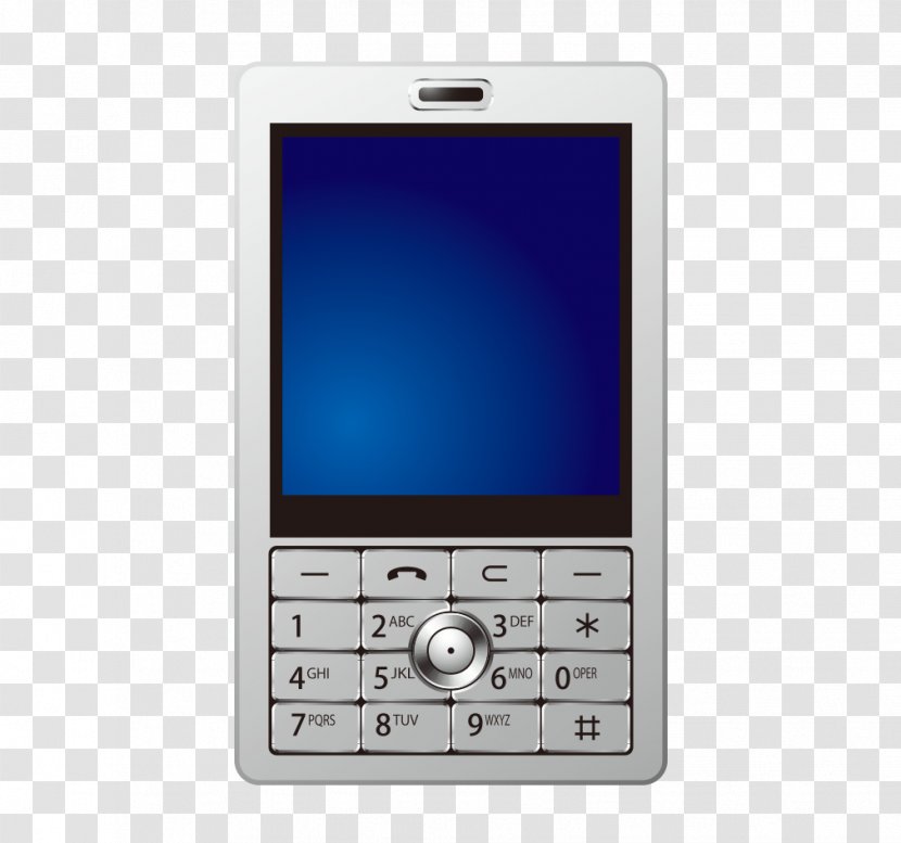 Feature Phone Smartphone Mobile - Electronic Device - Vector Realistic Retro Transparent PNG