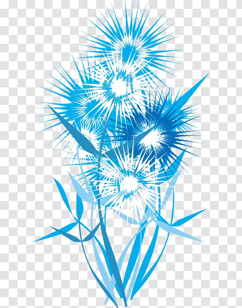 Common Dandelion Blue - Creative Vector Transparent PNG