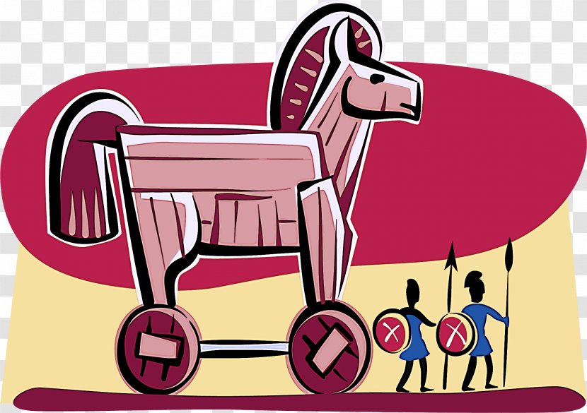 Pink Clip Art Cartoon Riding Toy Pony - Horse - Cart Transparent PNG