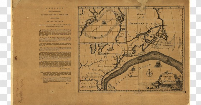 Gulf Stream Ocean Current North Atlantic Benjamin Franklin Ki Atmakatha - Map Transparent PNG