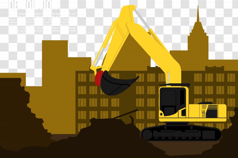 Illustration - Yellow - Excavator Work Transparent PNG