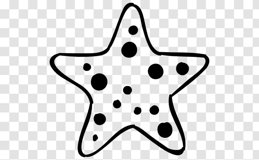 Starfish - Black And White Transparent PNG