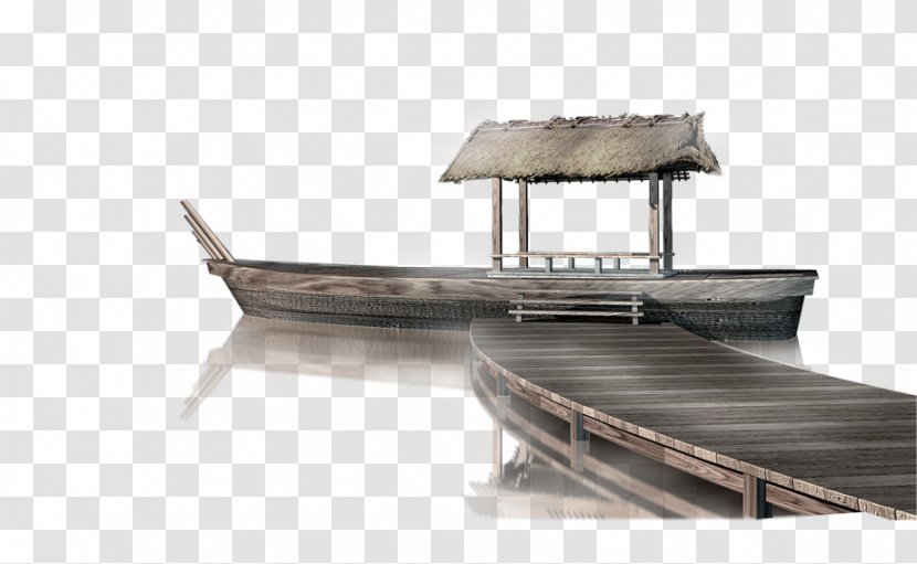 Ink Wash Painting Poster Chinese - Slogan - Plank Boat Sailing Transparent PNG