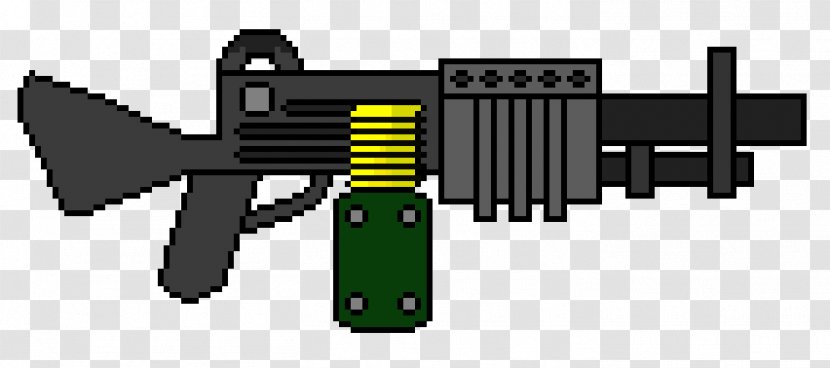 Firearm Pixel Art Machine Gun Sprite - Cartoon Transparent PNG