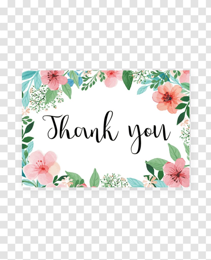 Baby Shower Greeting & Note Cards Infant Bridal Birthday - Thank You Floral Transparent PNG