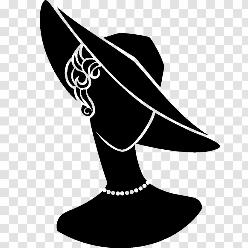 Silhouette Stencil Drawing Photography - Black And White - Lady Hat Transparent PNG