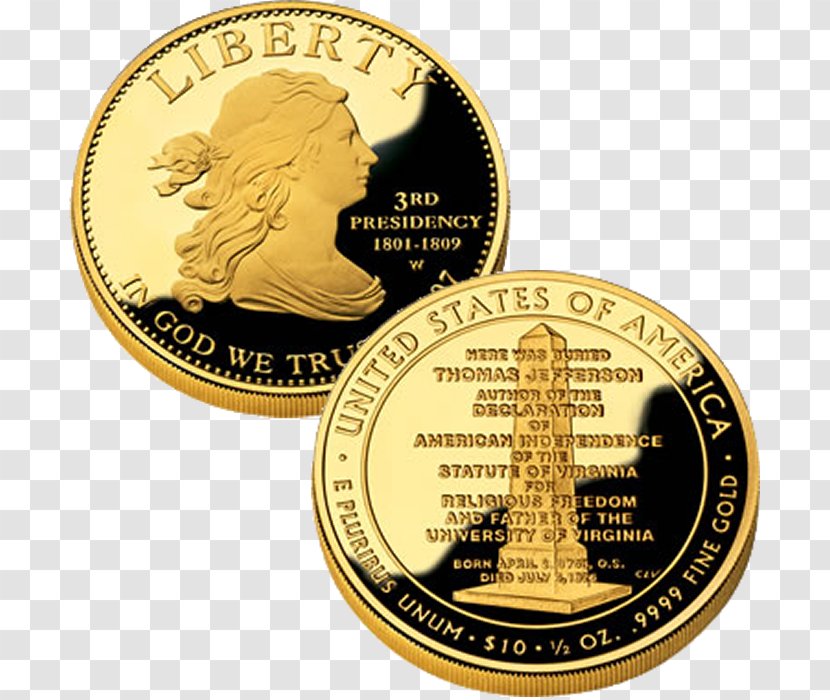 Dollar Coin United States Of America Gold - Medal - Coins Usa Transparent PNG