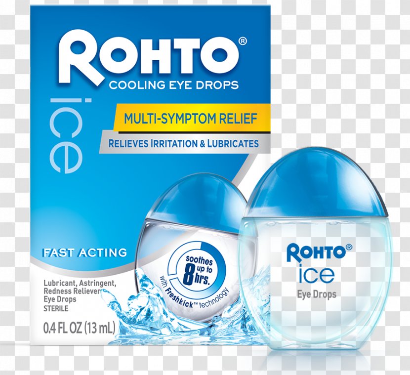 Eye Drops & Lubricants Rohto Redness Cooling Pharmaceutical Clear Eyes Maximum Relief - Drop Transparent PNG