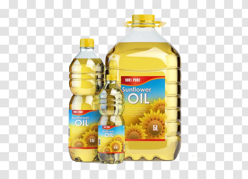 Sunflower Oil Vegetable Cooking Bottle - Plastic - Three Bottles Of Transparent PNG