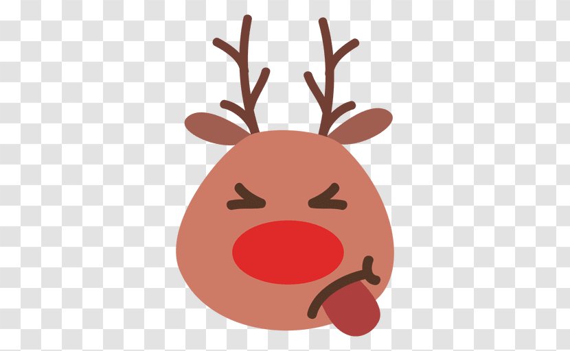 Reindeer Rudolph Nose Clip Art - Face - Cartoon Transparent PNG