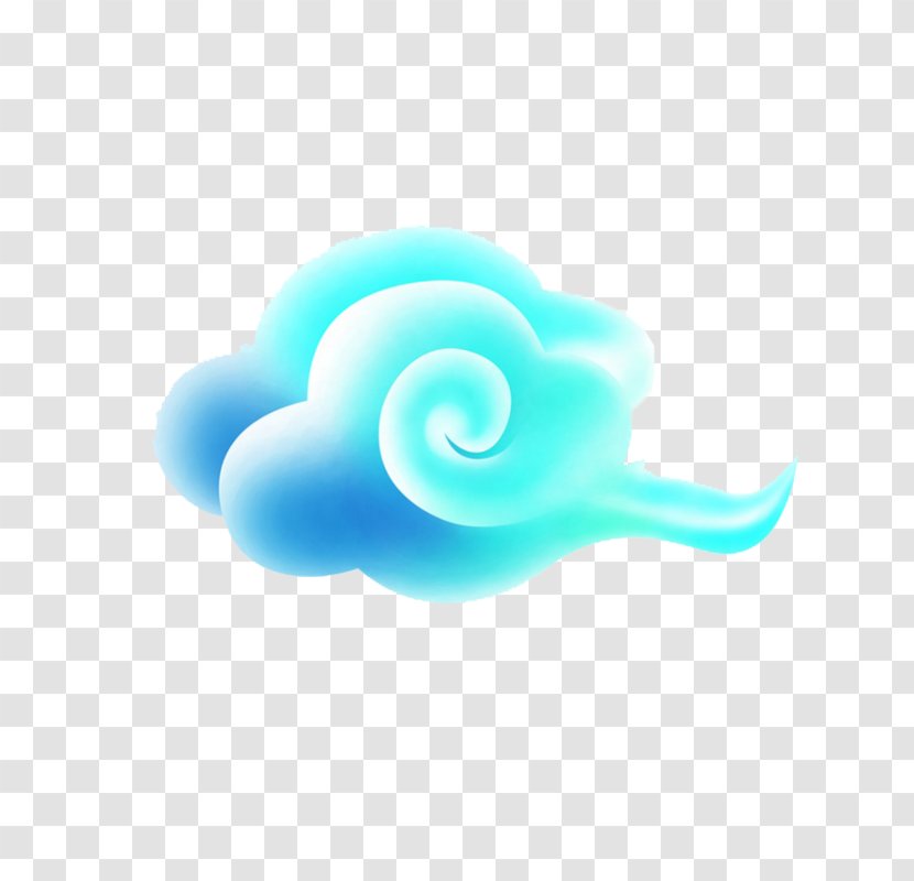 Blue Cloud - Turquoise - A Transparent PNG